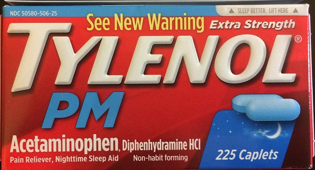Tylenol PM Extra Pevnostní kapsle (225 ct.) (2 balení)