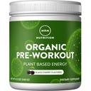 MRM Nutrition Organic Pre- Workout Powder - Ženy & Muži, 150 mg přírodní kofein & Adaptogeny, Čistá energie, Focus & Blood Flow, Vegan, Certified Organic, Non- GMO - 20 Servings, Black Cherry Flavor