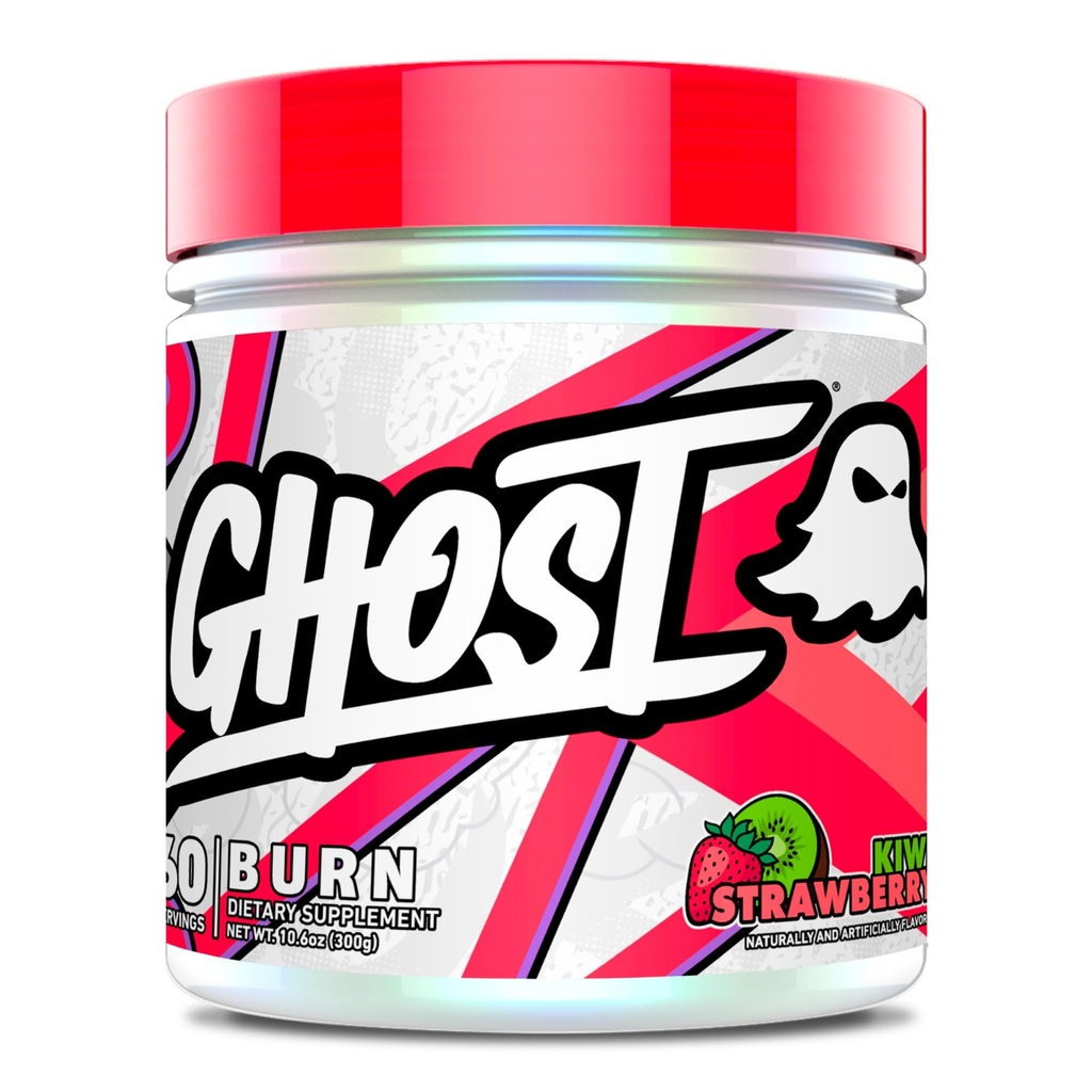 GHOST Burn Weight Management Powder, Kiwi Strawberry (60 Služeb) - Metabolismus a podpora energie doplněk pro muže a ženy - Přírodní kofein, L- karnitin & L- Tyrosin - Soy & Sugar- Free, Vegan
