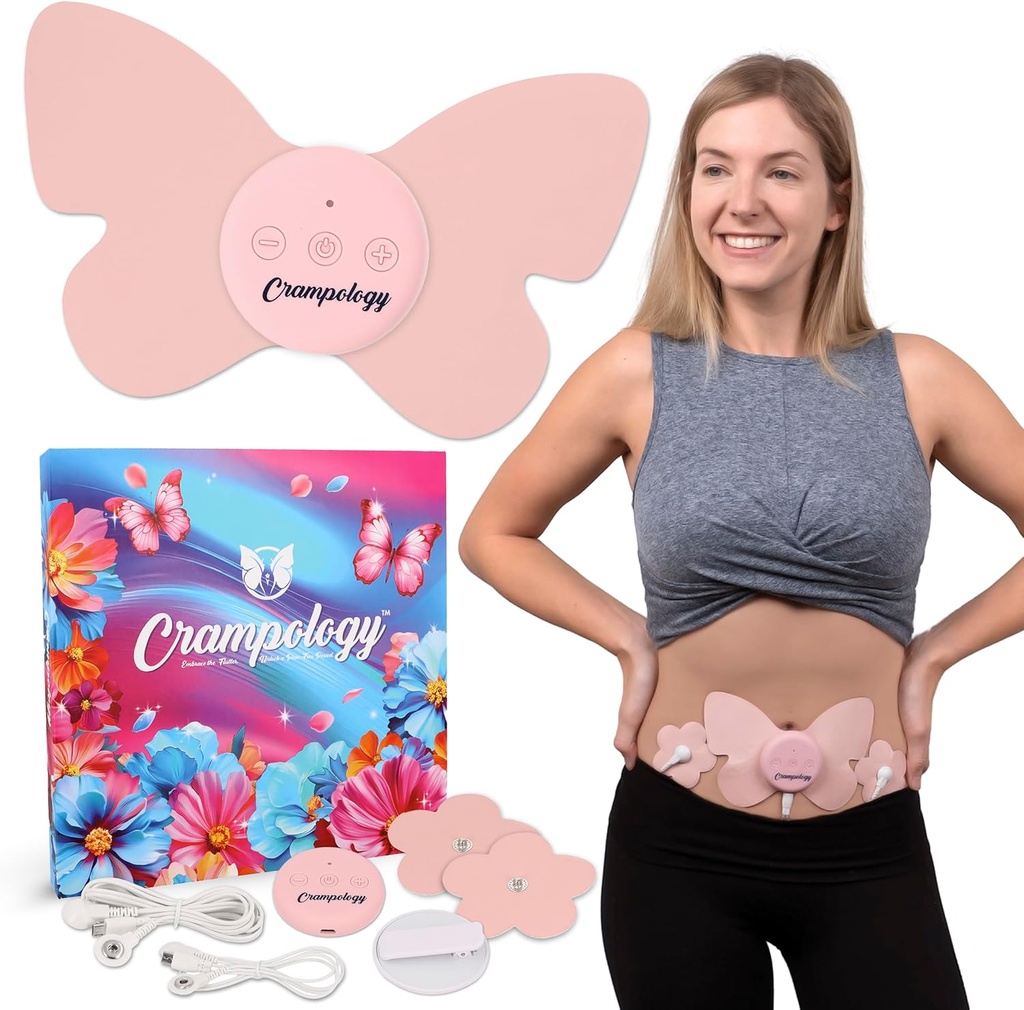 Relief Pink- Period křeče bolest úlevy zařízení, křečový masér pro menstruační a dolní záda Ache, snižuje endometrióza discomform, PMS TENS jednotka, Bezdrátové nebo drátěné, Přirozený Cycle Support
