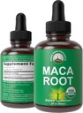 Maca Root Liquid Drops. USDA Organic Vegan Extract Dodatek pro ženy a muže. Vysoké Biologická dostupnost doplňky. Maca For Energy, Endurance a Mood Support. Nulový cukr, bez glutenu, bez tobolek