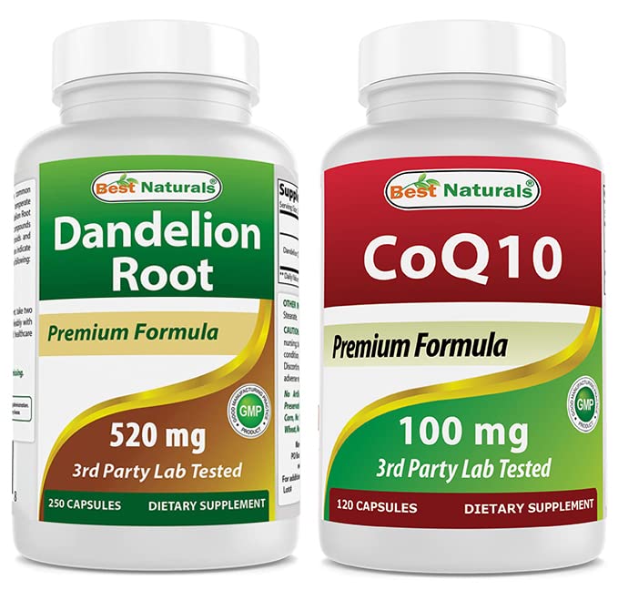 Nejlepší Naturals Dandelion Root 520 mg & COQ10 100 mg