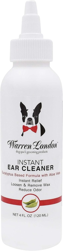 Warren London Instant Ucho Cleaner - Dog Ušní Drops w / Aloe to Prevent Irritation CLAS124; Made USA CLAS124; 12oz