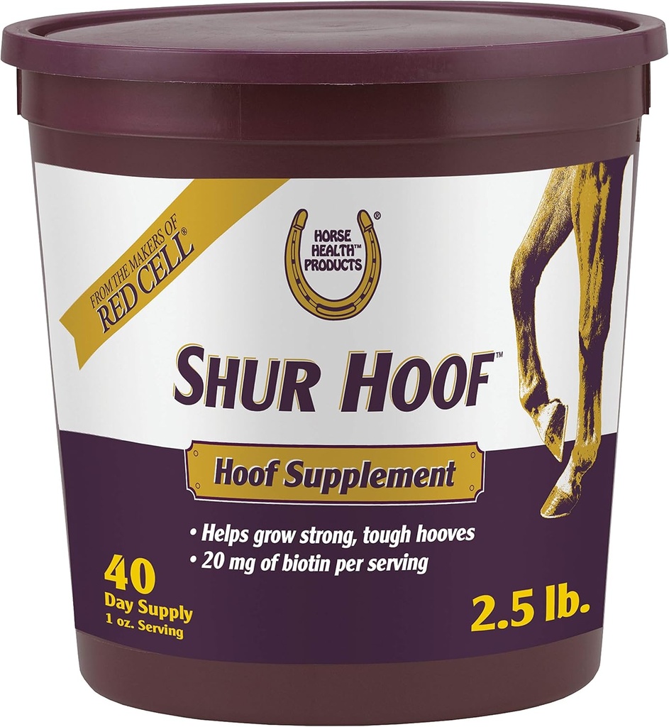 Horse Health Shur Hoof Hoof dodatek pro koně, pomáhá růst silné, tvrdé Hooves, 2,5 libry, 40 denní dodávky