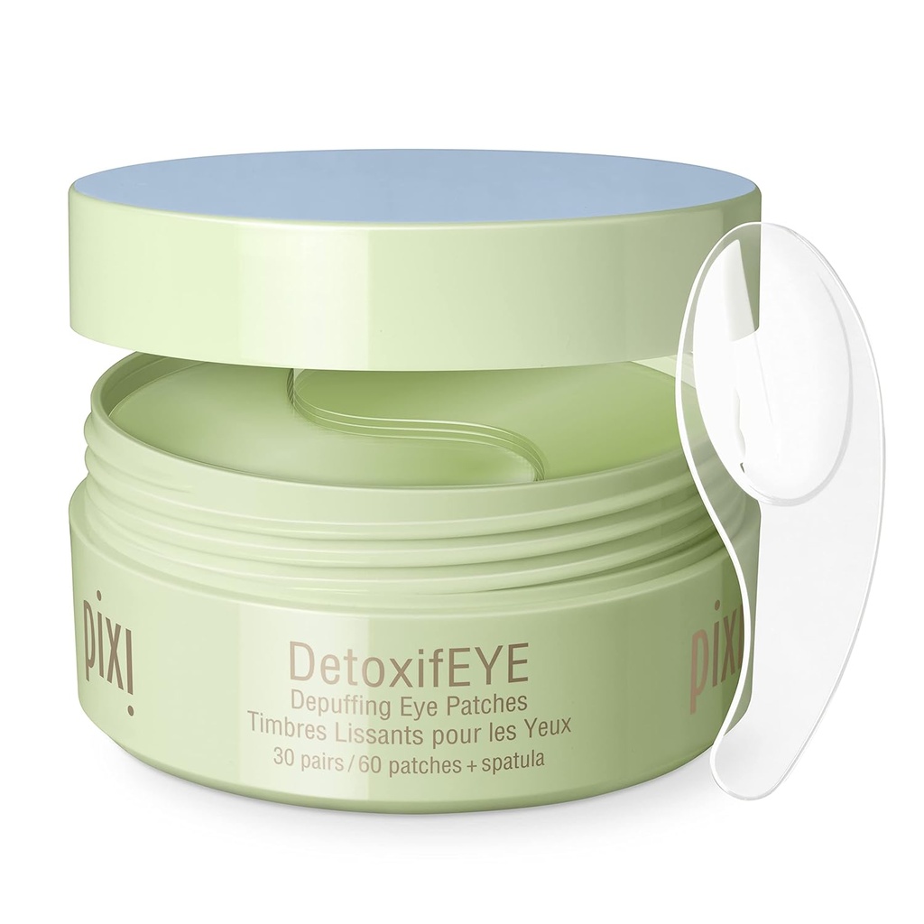 Pixi DetoxifeEYE Depufing Hydrogel Under- Eye Patches, Okurka, Hyaluronic Acid & Caffeine pro Puffy Eyes a tmavé kruhy, Hydrate Eye Area, 30 párů, 60 Záplaty