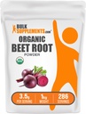 BulkSupplements.com Organic Beet Root Powder - Superfood Supplement, Beet Root Supplementary - Vegan & gluten zdarma, 3.5g per Serving, 1kg (balení 5) (11 liber)