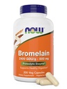 Bromelain 500 mg, 200 Veg Kapsle - Přírodní ananas, dodatek k proteolytickému enzymu, 2400 GDU