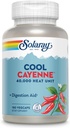 SOLARAY Cool Cayenne Pepper 40 000 HU, Cayenne Pepper Kapsle, Digestion Aid, Bio- Cool Process, Lab Ověřené, 60- Day Money-Back Garance, 90 Serings, 180 VegCaps