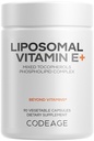 Codeage Liposomální vitamin E dodatek - Všechny vitaminy E Tocopherols - 3-Month Supply - Alpha Tocopherols, Beta, Gamma a Delta - Liposomální smíšené Tocopheroly - Non- GMO fosfolipid - 90 Kapsle
