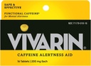 Vivarin, Kofeinové pilulky, 200 mg Kofein v každé tabletě, Bezpečně a účinně vám pomůže zůstat vzhůru, Alerness Aid, Energetický dodatek, 16 Tablety - 5 Pack