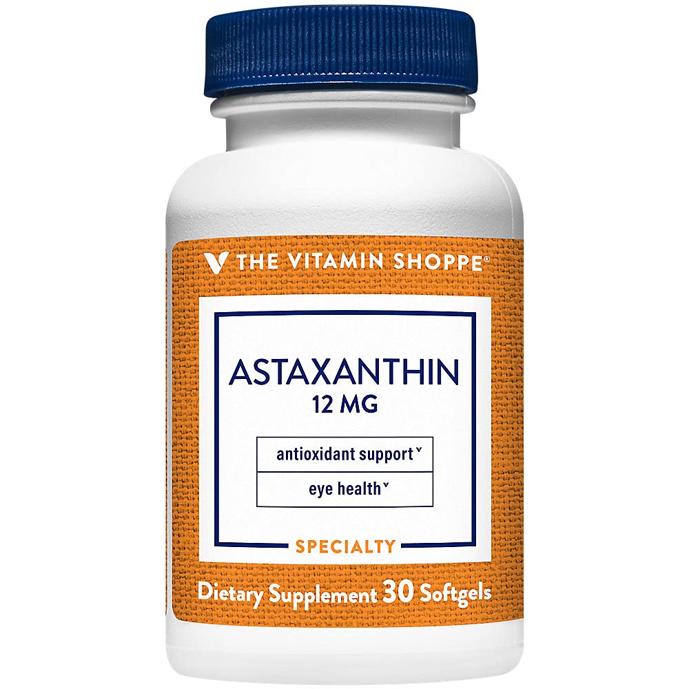 Vitamin Shoppe Astaxanthin (Solasta) značená složka 12 mg (30 (30 Softgels)