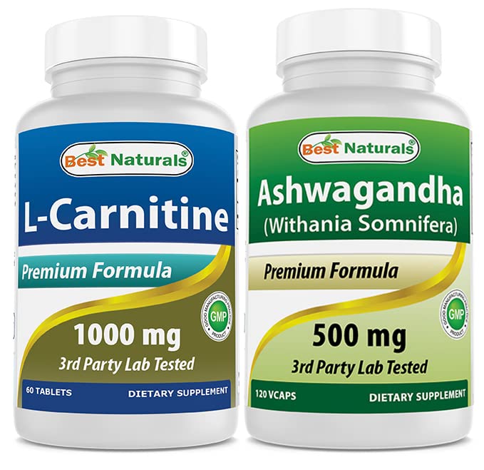 Nejlepší Naturals L- Carnitin 1000mg & Ashwagandha Extract 500 Mg