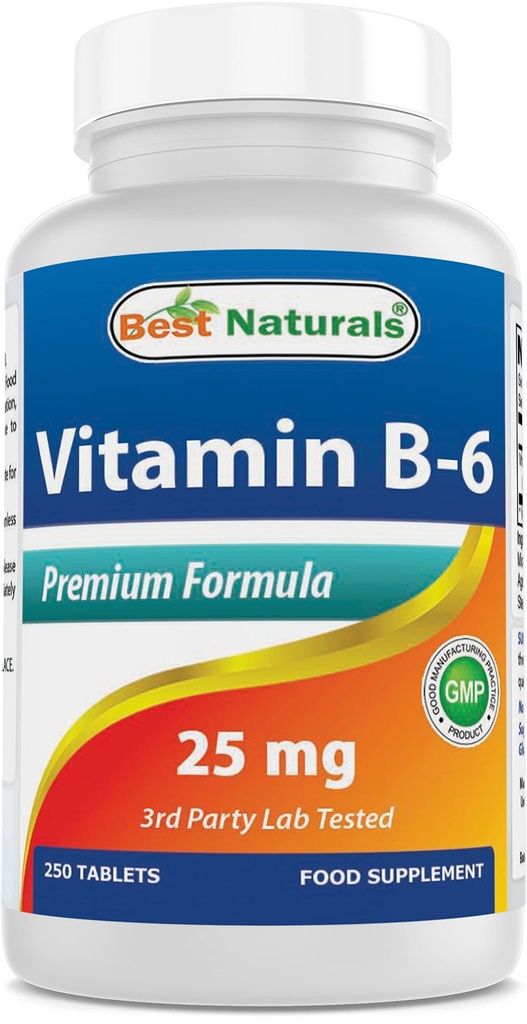 Nejlepší Naturals Vitamin B-6 25 Mg tablety, 250 Počet