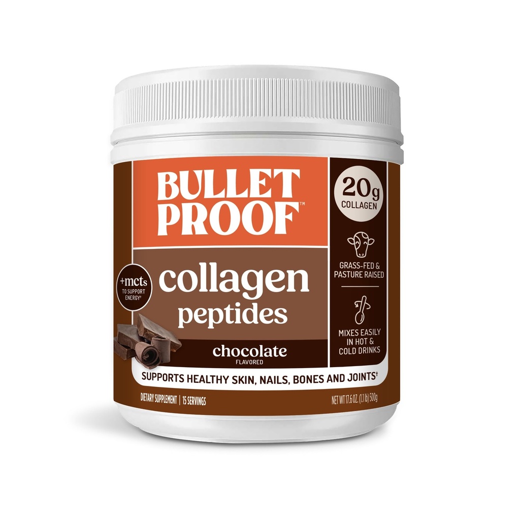 Neprůstřelný čokoládový proteinový prášek s MCT olejem, 19g proteinem, 17.6 Oz, kolagen Peptidy a aminokyseliny pro zdravou pleť, kosti a sponky, balení May Vars