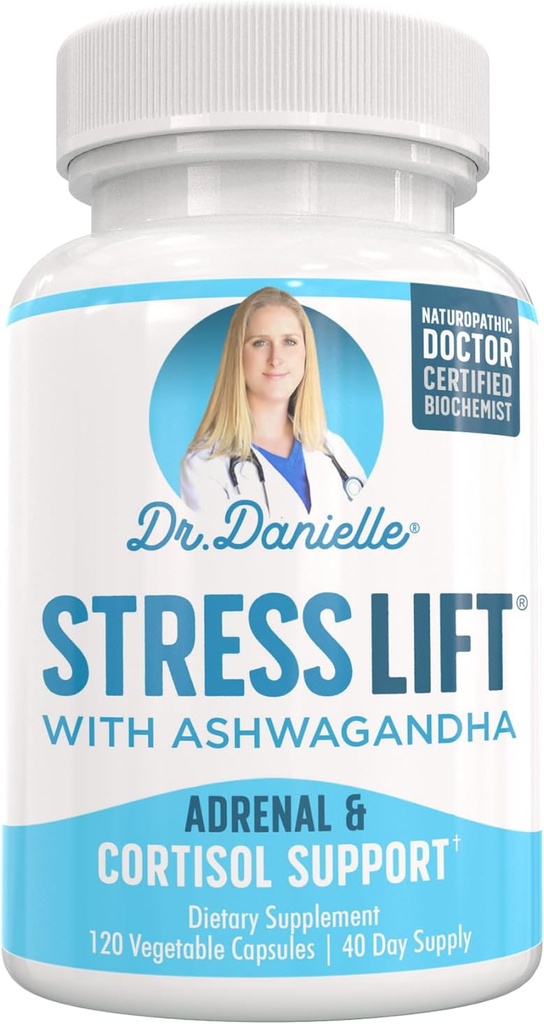 Stres výtah 124; Nejlepší Ashwagandha dodatek - 5 v 1 Organic Stress Relief, Podpora nadledvin, Joy, Mood & štítné žlázy Podpora 124; Relax The Mind, Boost Mood, Relieve Stress 120 Vegan Kapsle