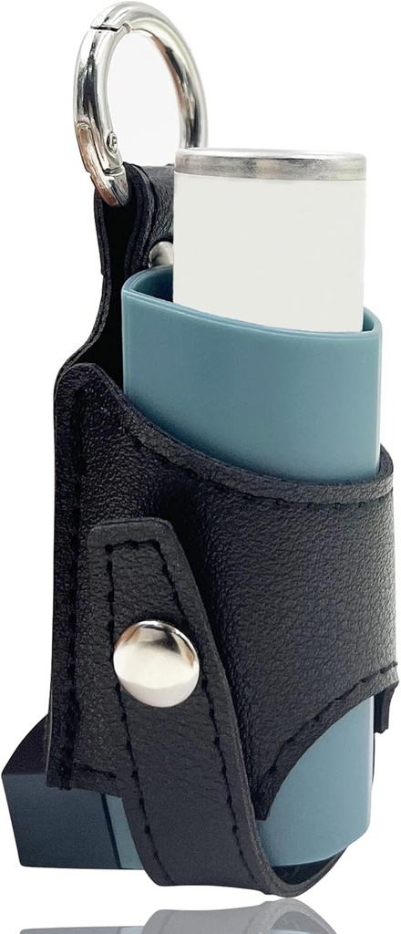 Pouzdro držitele pro Asthma Inhaler, Kompaktní pouzdro pro Handy Inhaler pro dospělé a děti (pouze pro případ) (Black-Black)