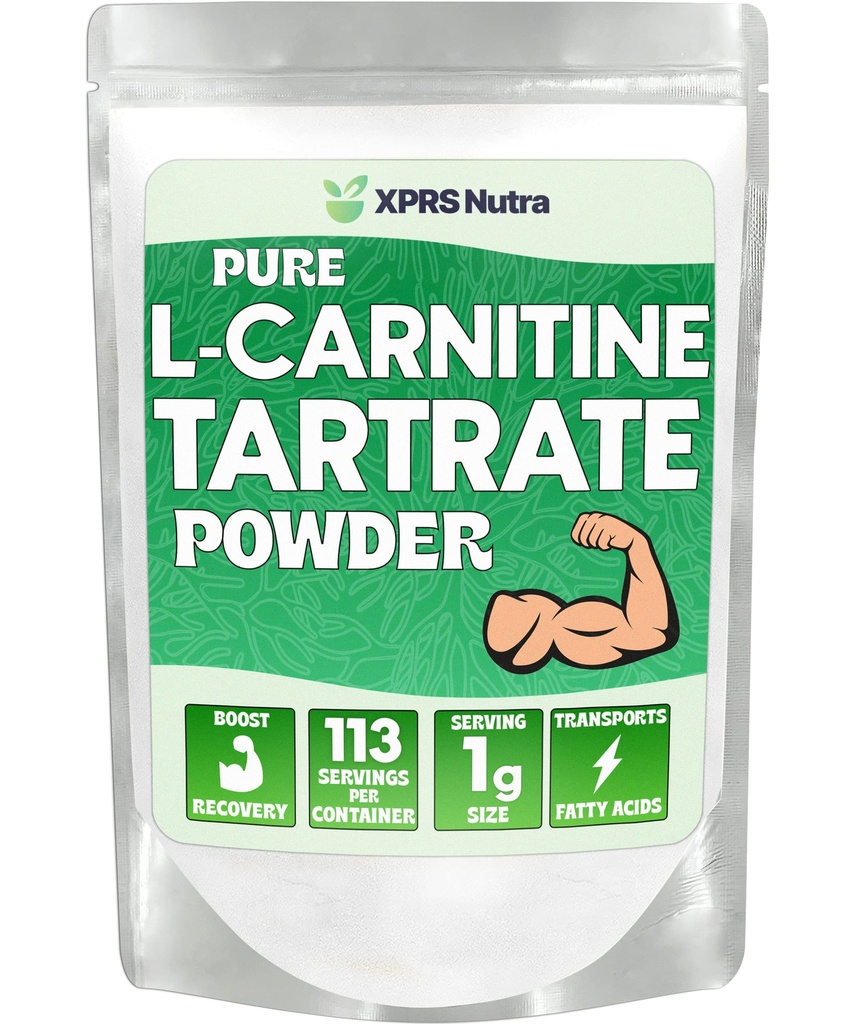 XPRS Nutra L karnitin L tartarát prášek - Premium čistý L karnitin tartarát - L- karnitin - Vegan Friendly Bulk L karnitin prášek - Amino Acid Supplement (4 Ounce)