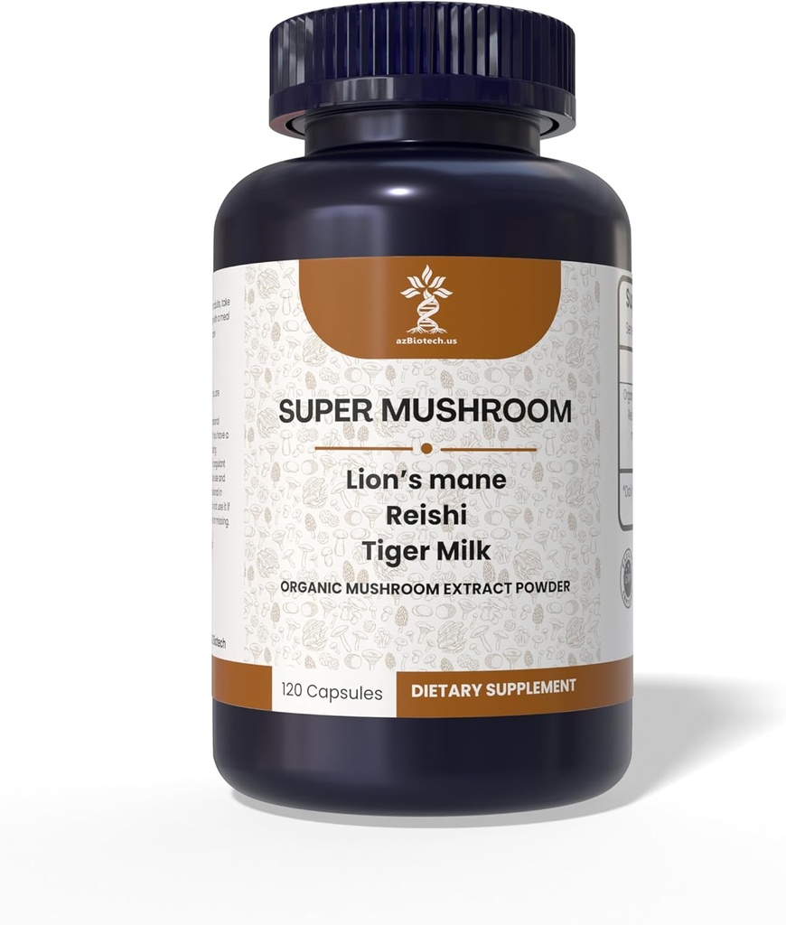 Super Houby Extract, 3 Houby, Lví hříva Houba, Reishi Houba, Tiger Mléko Houba, Imunitní Supplement