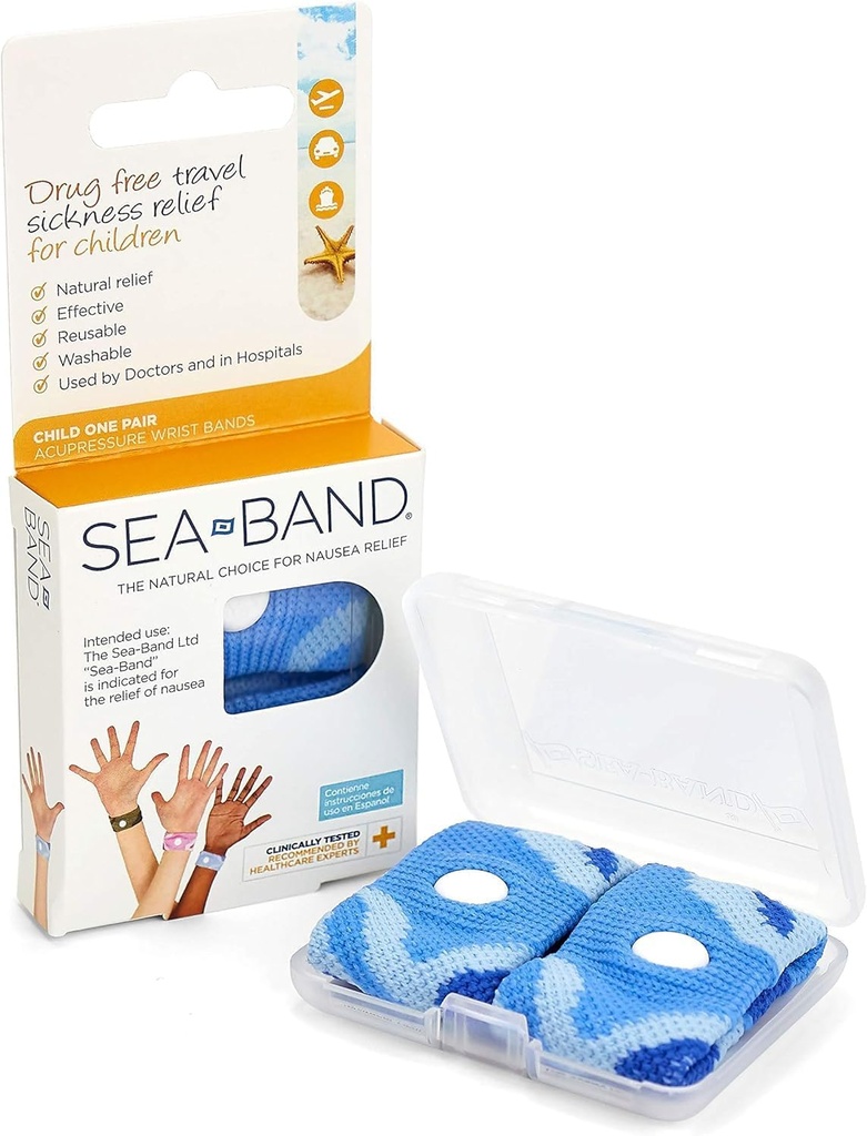Sea- Band Acupressure Wrist Bands, 1 dětský pár (modrý)