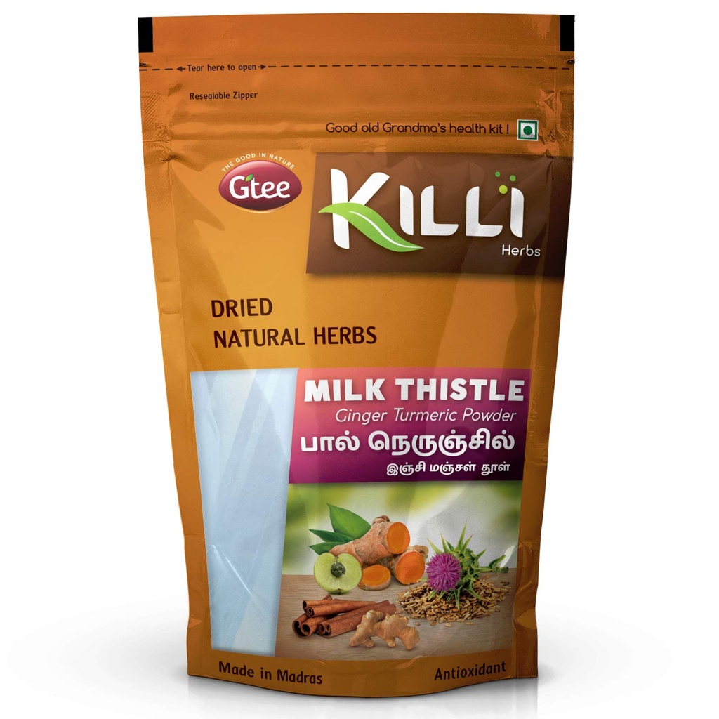 KILLI Milk Thistle Ginger Kurkuma Skořice Amla Powder, 100g