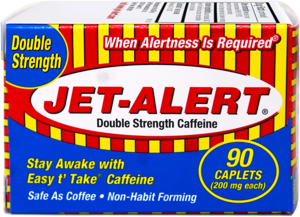 Jet Alert Double Strength Aid Caplet, 200mg-90 Ct Value Packs (12)