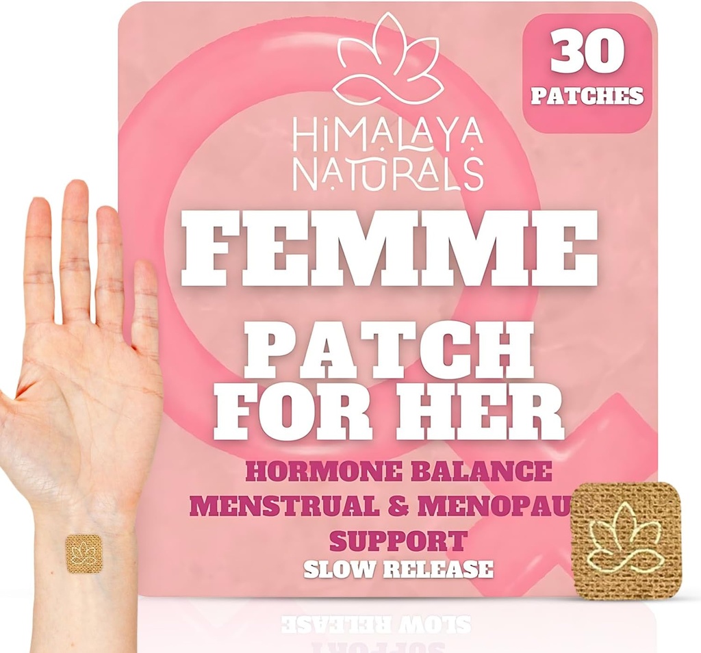 Femme Bylinné Záplaty - 30- Day Supply - Non- Latex, Vegan- Friendly, a snadné použití