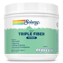SOLARAY Triple Fiber Powder - Denní Fiber dodatek pro ženy a muže w / Prebiotika - Gut Health, Okusní zácpa, stravovací podpora zdraví, bezochucené, Vegan, gluten zdarma, 30 Služeb, 14oz
