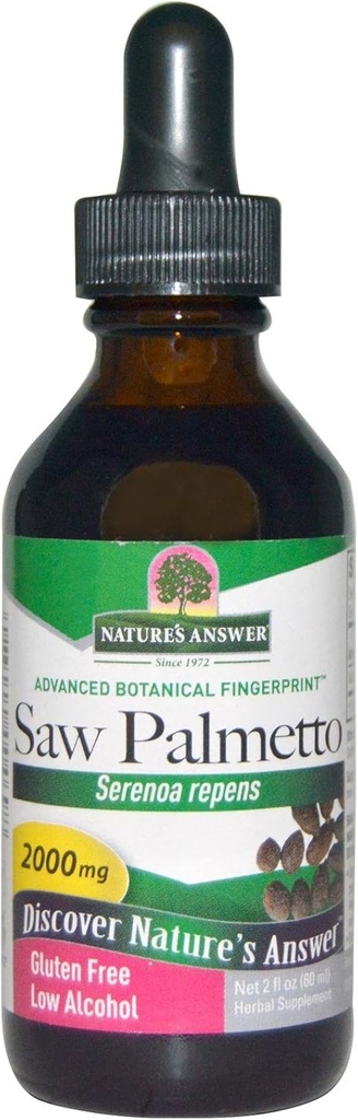 Nature 's Answer Saw Palmetto Berry Extract 2 Fluid Ounce current 124; Podpora prostaty current 124; Natural Urinary Health Current 124; Promotes Hair Growth