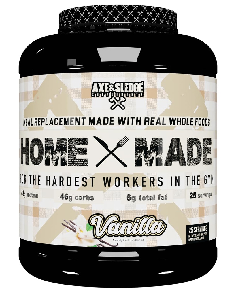 Axe & Sledge doplňky Domů Made Whole- Foods- na bázi stravy Náhradní prášek, 25 Servings (Balení po 1) (Vanilla)