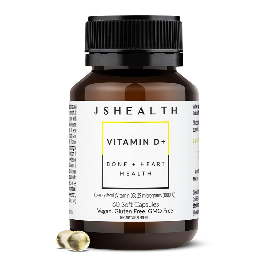 JSHealth vitamin D3 1000iu dodatek pro zdravé svalové funkce, kosti a srdce zdraví, a imunitní podpora