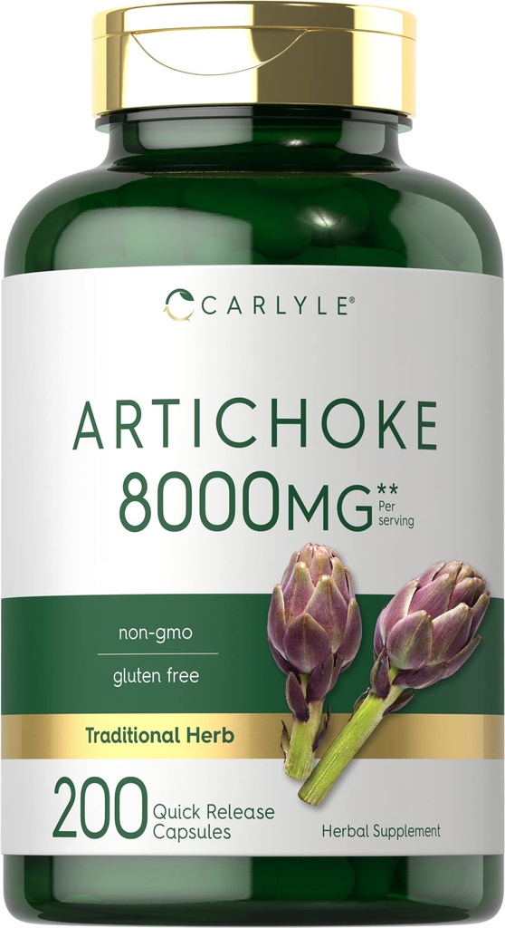 Carlyle Artichoque Extract Capsules 8000mg CLAS124; 200 CLAS124; Non- GMO, gluten zdarma dodatek