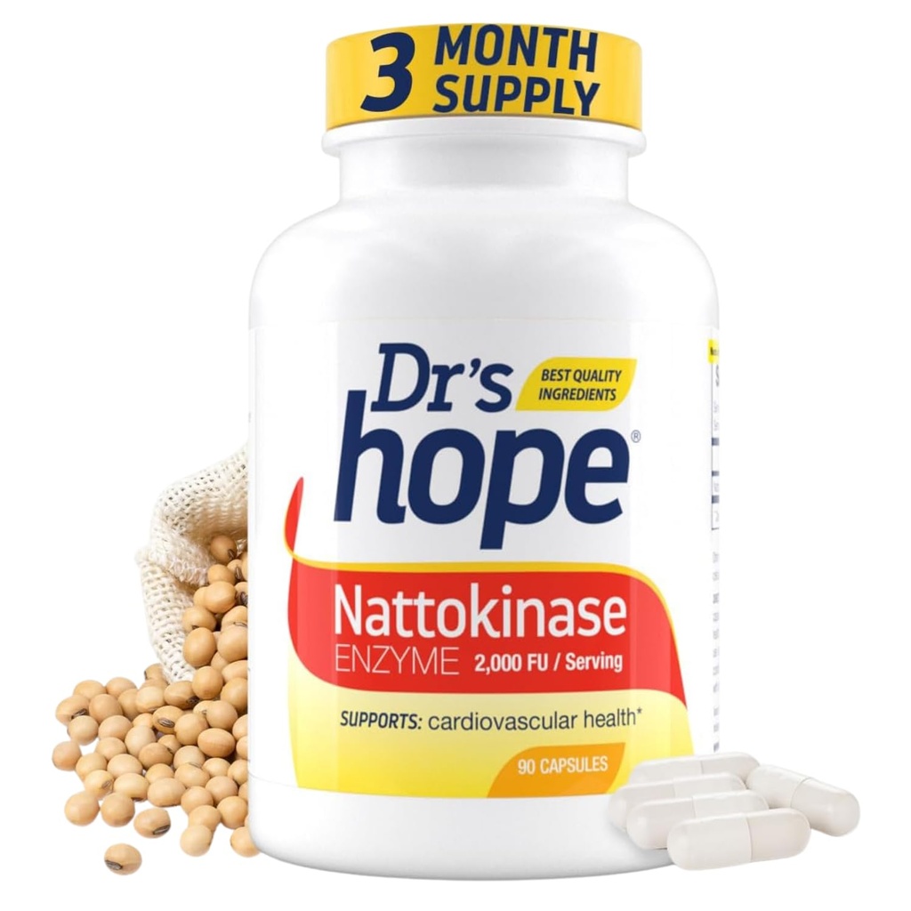 Nattokinase 2000 FU - Nattokináza dodatek podporuje kardiovaskulární zdraví a zdravé cirkulace krve - Non- GMO, gluten- Free, 90 Veggie Kapsle, Made in USA