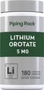 Piping Rock Lithium Orotate Supplementary 124; 5mg Orotace124; 180 Kapsle 124; Non- GMO, gluten zdarma