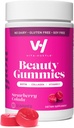 VitaHustle Beauty Gummies, 2500 mcg Biotin, 100 mg kolagen, vitamin C, B-complex, Silné vlasy, kožní nehty, nízký cukr, Non GMO, Strawberry Colada, 50 Počet