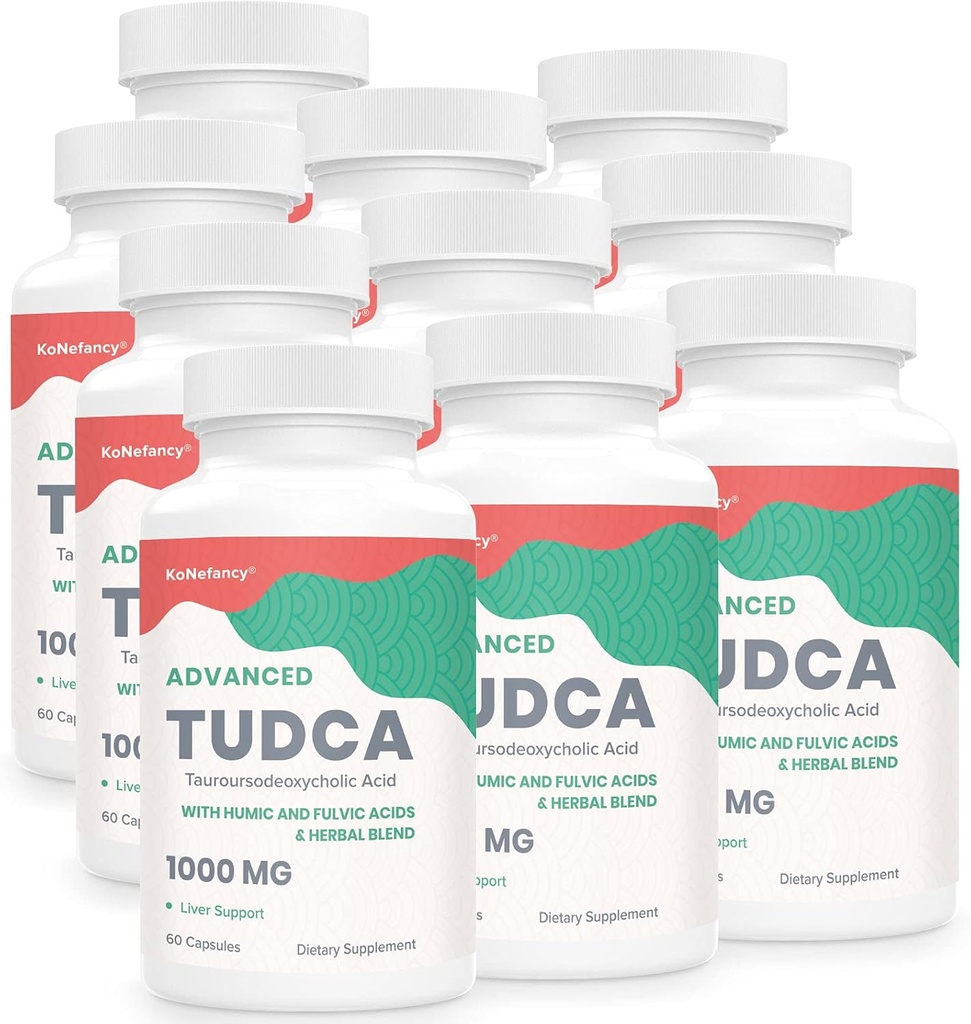 TUDCA Játra doplňky 1000mg - 600 Vegan Kapsle, Mléko Thistle Bylinné mísení s Fulvic a Humic Acid pro játra, stravitelné zdraví