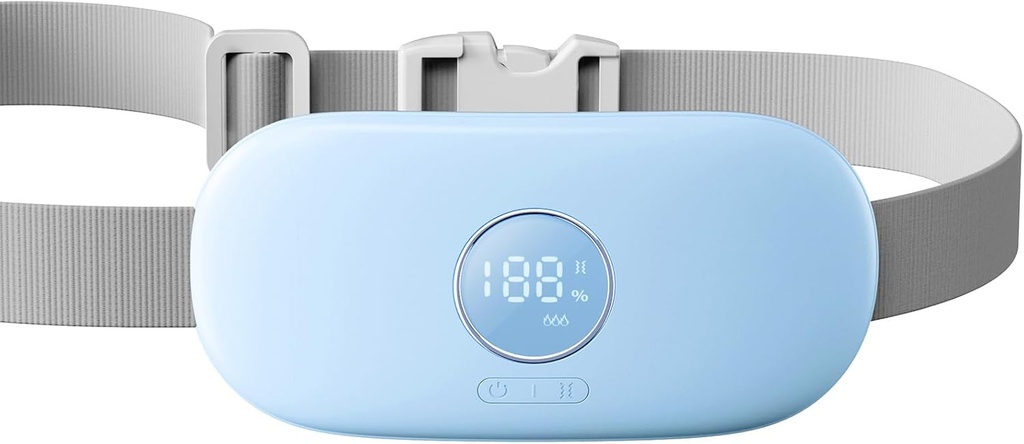 Gaiatop Přenosný ohřívací Pad pro periodové křeče, 5000mAh dobíjecí baterie, 2H časovač, 3 úrovně tepla a 6 Masážní režimy pro menstruační úlevu období bolest, záda nebo břicho bezkordové pás pro ženy