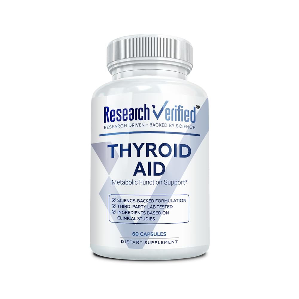 Research verified ® Typior Aid - Optimální funkce štítné žlázy s jódem měď & zinek - 260 mcg Selen - 100% čisté - Vegan Friendly - 60 Kapsle - 1 měsíc Dodávka