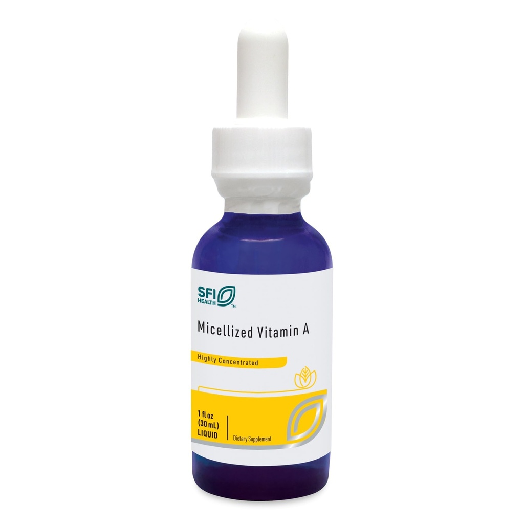 SFI Zdraví Michellized Vitamin A Drops - Tekutý vitamin A dodatek s Beta karotene & VIT A Palmitát - Podpora Vize, imunitní, kosti a chrupavky zdraví (1 Fl Oz, 600 Služeb)
