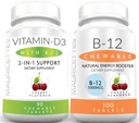 Mauricets Chewable Vitamin D3 s K2 & Chewable Vitamin B12 1000 mcg Energy and Imunitary Support Bundle