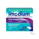 Imodium Multi- Symptom Relief Caplet s Loperamid Hydrochloride & Simethicone, Anti- Diarrheal Medicine for Treatment of Diarhea, Gas, Bloating, Cramps & Pressure, Easy to Open, 24 ct