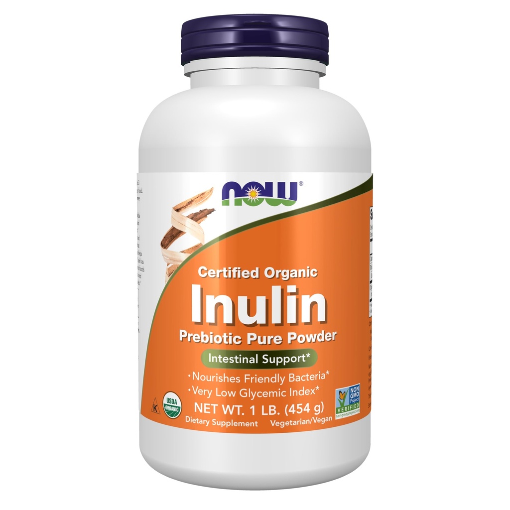 Nyní Potraviny doplňky, Inulin Prebiotic čistý prášek, Certified Organic, non-GMO projekt ověřený, střevní podpora *, 1-Pound