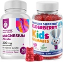 Elderberry Gummies for Kids and Magnesium 200 mg Gummies Sugar- Free - Zdravý imunitní systém Booster and Health Support with Elderberry Extract with Magnesium Clime Chews for Kids & Dospělí Sugar- Free