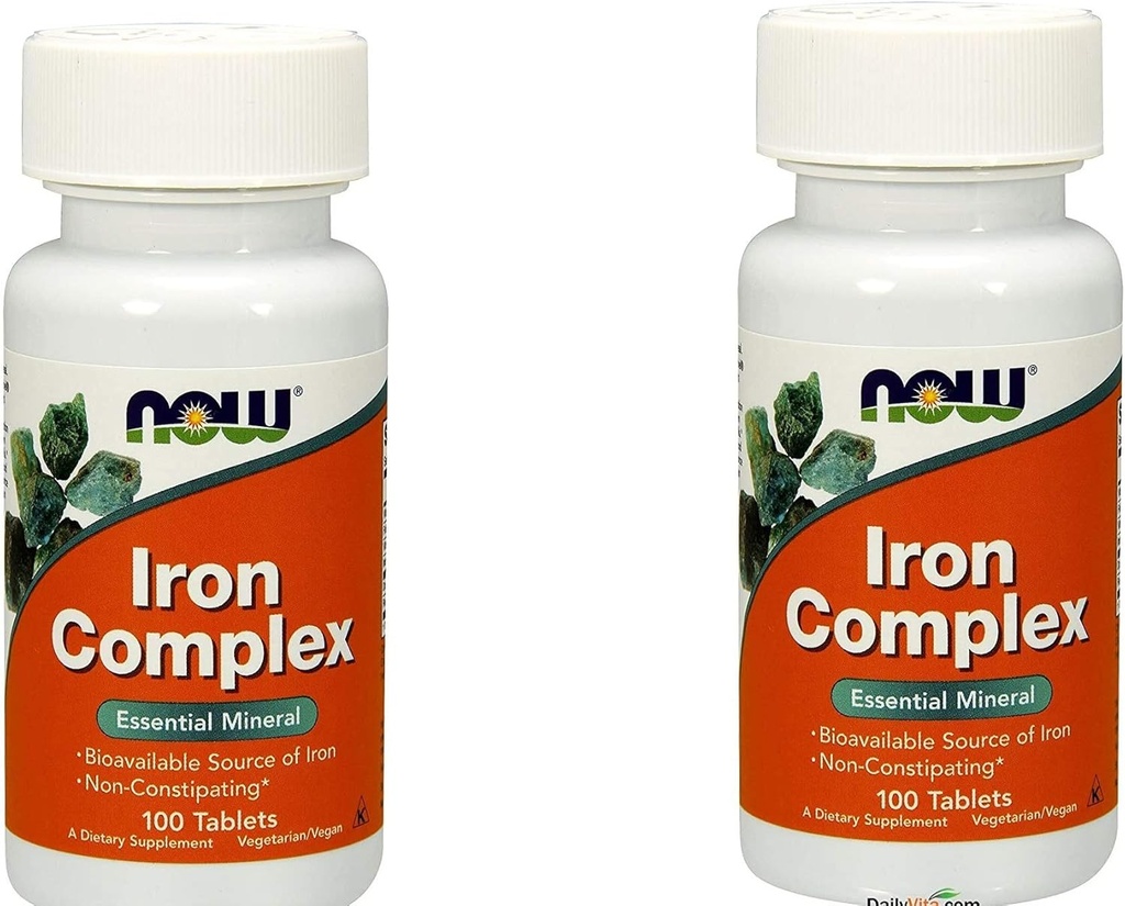 2 láhve nyní potravin Iron Complex 100 Tabs