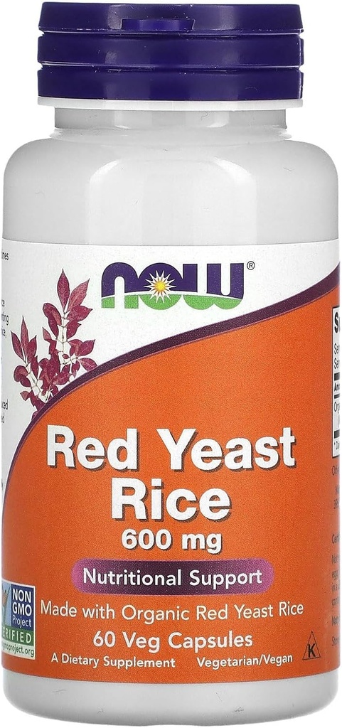 Nyní Potraviny červená kysaná rýže, 600 mg, 60 Veg Kapsle
