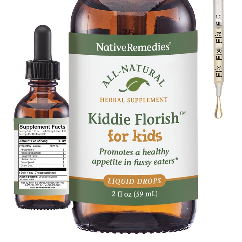 Native Remedies Kiddie Florish - Všechny přírodní Bylinný dodatek Podporuje zdravé appetit v Picky jedlíky - 59 ml