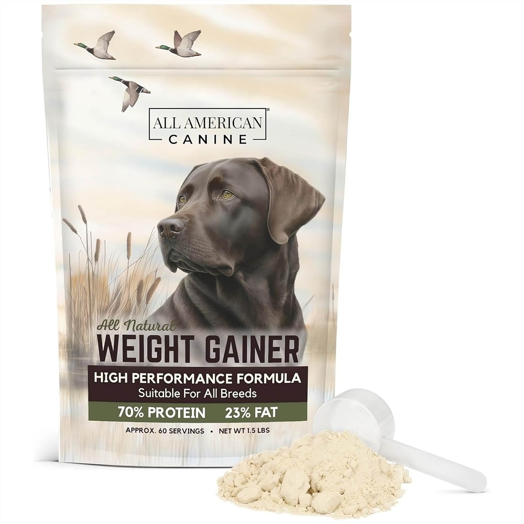 Pes Weight Gainer - High Calorie Dog Food Supplement & Protein Powder for Rapid Weight Gain, Mass, and Recovery - Appetit Stimulant - 60 Služeb