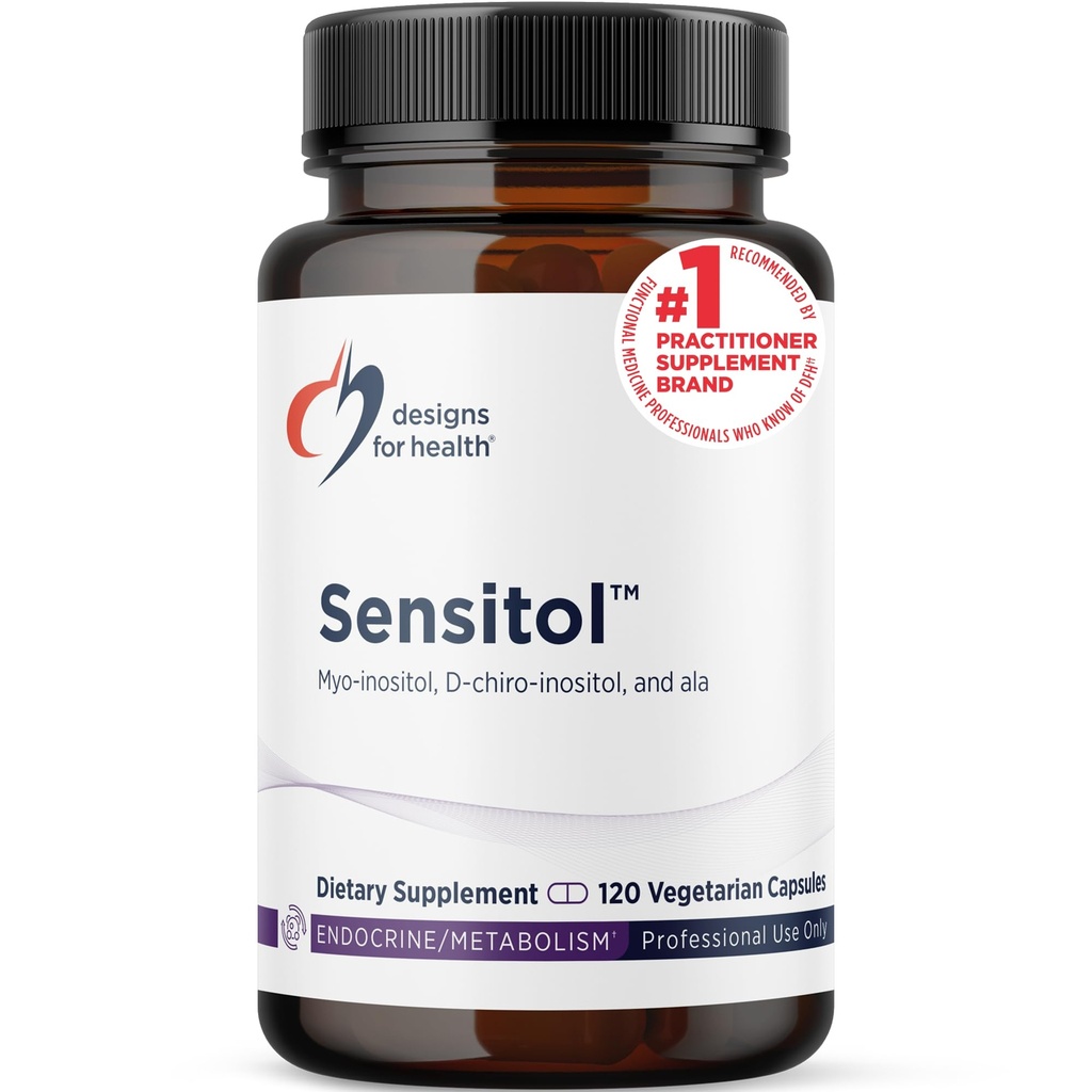 Designs for Health Inositol + ALA Kapsle - Sensitol Myo- inositol (MI) + D- Chiro Inositol (DCI) with Alpha Lipoic Acid - Vegan, Non- GMO Dodatek (120 Kapsle)