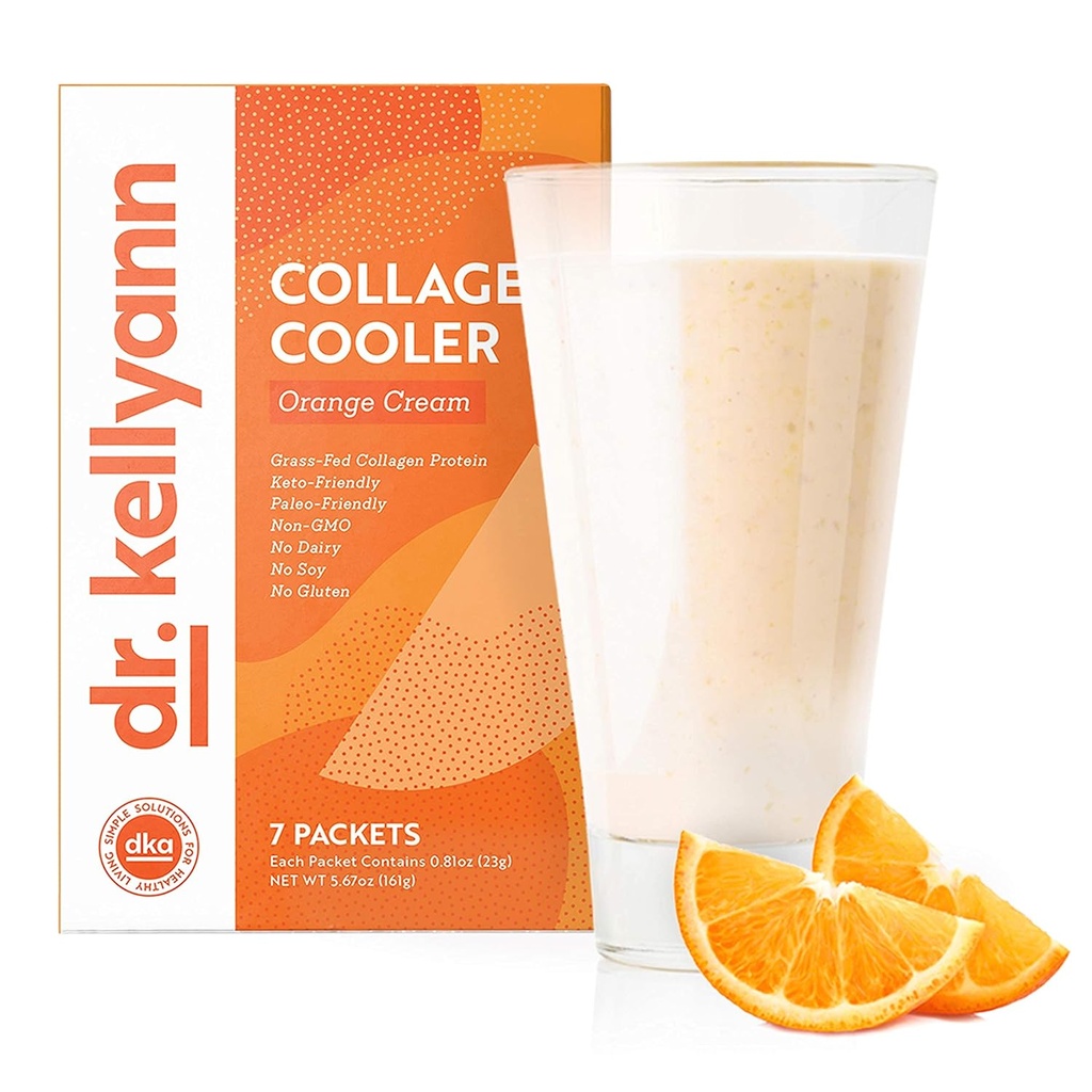 Dr. Kellyann Orange Cream Keto Shake Packets (7 Služeb) - 15g Protein, Grass- Fed kolagen, Keto & Paleo- Friendly, 1 Pack