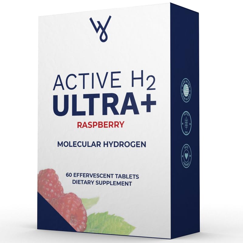 Aktivní H2 Ultra + Hydrogen vodní tableta, přírodní Malina. Podporuje celkové wellness s výhodami molekulárního vodíku 60 Služeb