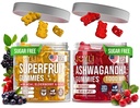 Joyli Ashwagandha & Supergruit Gummies Bundle - Mind & Body Balance + Daily Wellness Support - Vegan Multivitamin Formule s Goji, Elderberry, Vitamin C, D & Zinek - 2 balení pro dospělé